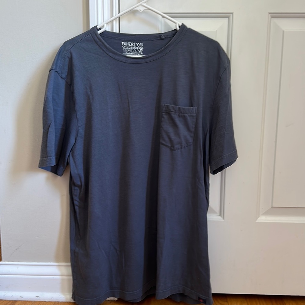 Faherty Sunwashed Pocket T-shirt Charcoal Gray